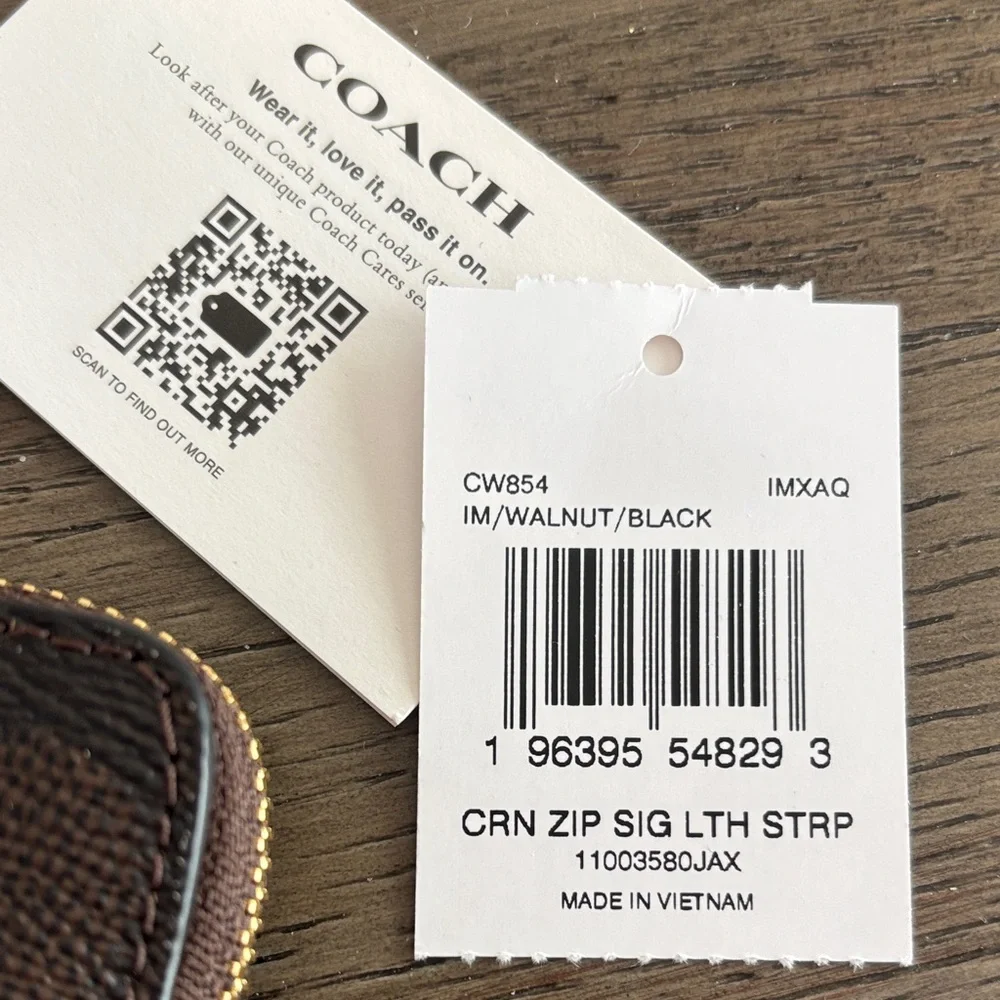 Coach Signature Brown Wristlet NWT - Picture 5 of 5